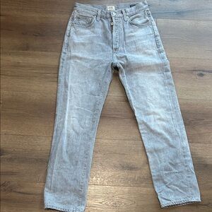 Citizens of Humanity Light Gray Straight-Leg Jeans ! Size 23